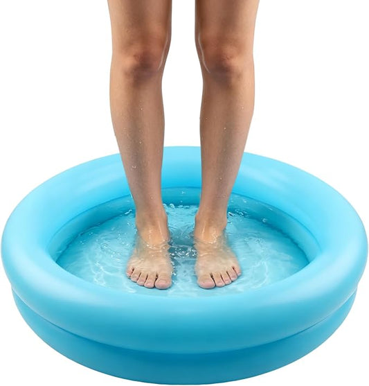 Inflatable Paddling Pool, 23.6 * 19.6 inch Inflatable Swimming Pool, Family Pools, 2 Ring Inflatable- Paddling Pool Water Toys for Indoor Outdoor Pool(Blue)(Blue)