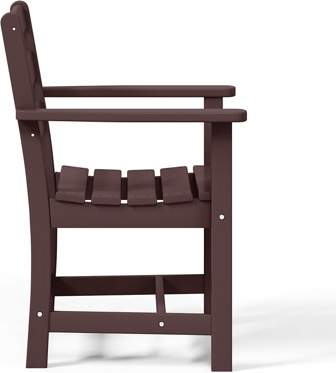 WestinTrends Ashore Outdoor HDPE Patio Classic Dining Arm Chair, Dark Brown