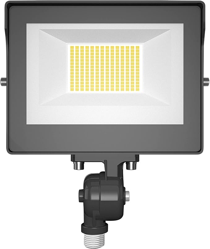 RAB Lighting X17 XFU 3-Way Adjustable Dusk to Dawn LED Flood Light, 3000K/4000K/5000K Selectable, 15W/25W/35W Adjustable, 0-10V Dim to 10%, 120-277 Volt, 1/2 inches Knuckle Mount, X17XFU35