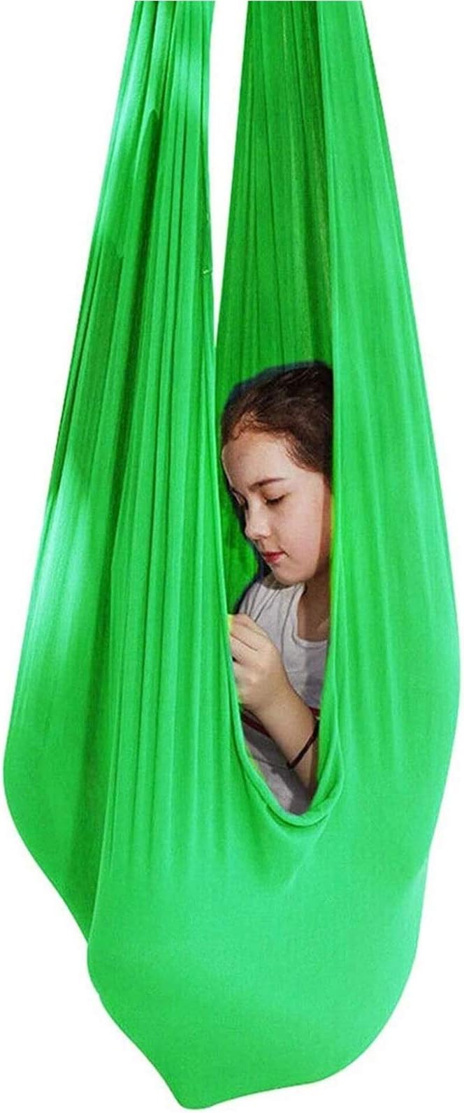 Hanging Therapy Swing Sensory Swing for Children Kids/Adult with Special Needs, Autism, ADHD Yoga Flying Hammock Indoor & Outdoor (Color : Grass Green, Size : 150 x 280 cm)