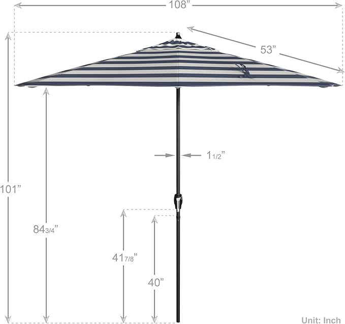 California Umbrella 9' Rd Aluminum Patio Umbrella