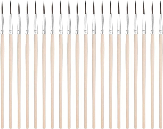M METERXITY 20-Pack Pollinator Brush, 0.7inch/1.8cm Wooden Vegetable Pollinator Pen Manual Pollination Tool for Gardening/Greenhouse/Hydroponic Plants/Flowers [Beige]