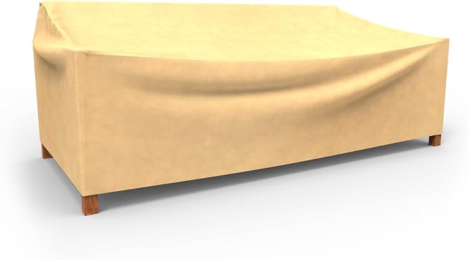 Budge All-Seasons Outdoor Patio Sofa Cover, Extra Extra Large (Tan) (P3A02SF1)