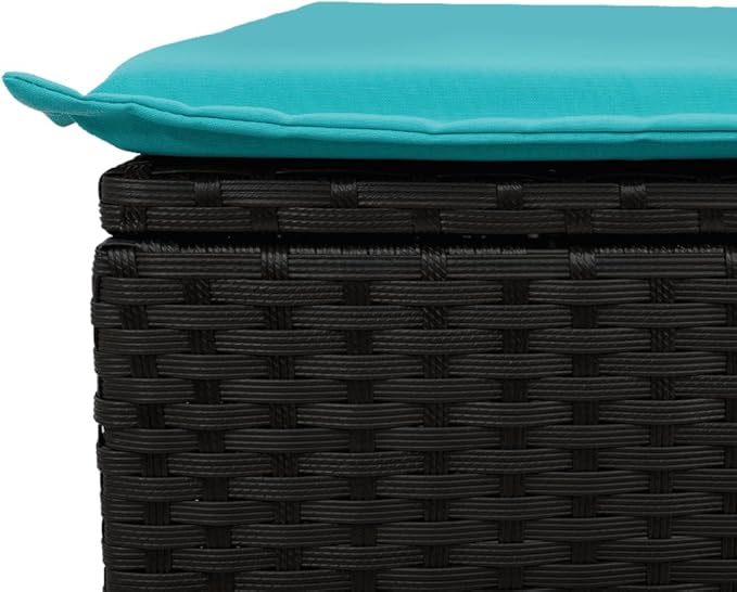 vidaXL Patio Sofa Set with Cushions 5 Piece, Outdoor Sectional Sofa Couch, Patio Conversation Set for Garden Backyard, Black Poly Rattan