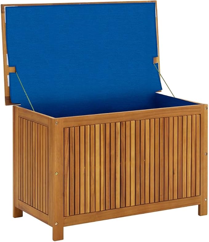 Solid Wood Outdoor Storage Bench,Solid Acacia Wood Garden Deck Box Patio Storage Box with Liftable Top Outdoor Wooden Storage Container for Patio,Backyard,Poolside, 35.4"x19.7"x22.8"