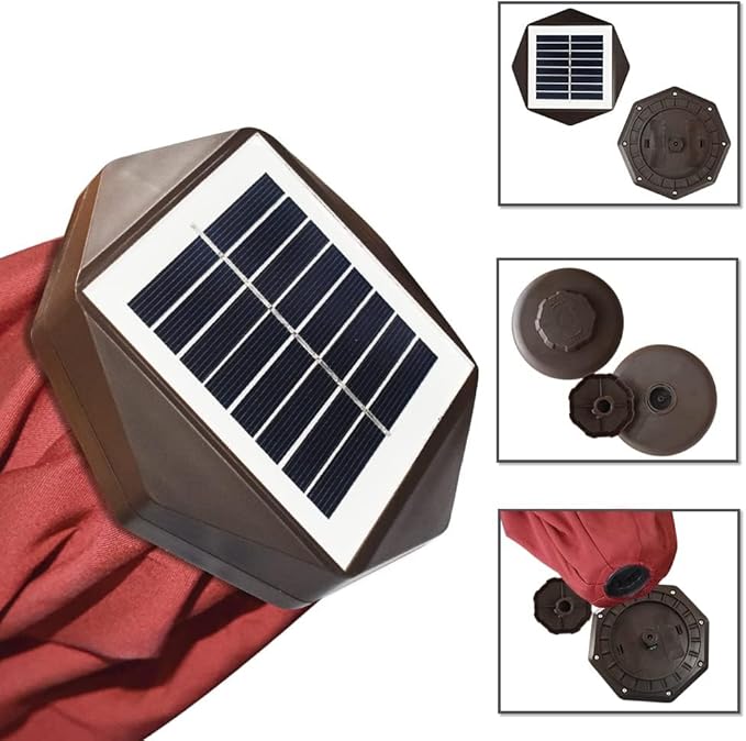 EliteShade USA 10-Year-Non-Fading 10ft Market Patio Umbrella, Commercial Grade Table Sun Umbrella with 80 Solar LED Lights, Crank Open, Windproof & UPF 50+ UV Protection for Garden, Deck, Pool, Backyard, Burgundy