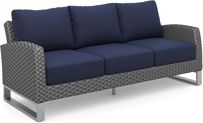 New Classic Furniture Fiji Aluminum Metal Patio Conversation Sets for 5 – Stylish Outdoor Patio Conversation Sets – Outdoor Furniture Sets for Balcony, Deck, or Small Outdoor Spaces