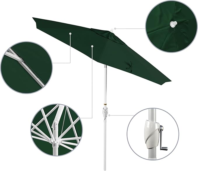 California Umbrella 7.5' Rd Aluminum Patio Umbrella, Crank Lift