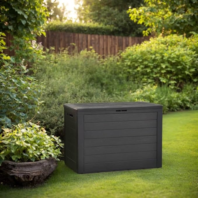 Storage Box Anthracite Polypropylene Deck Storage Garden Tool Organizer for Patio Balcony 30.7x17.3x21.7 in