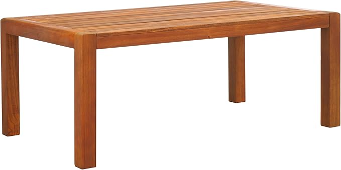 SAFAVIEH Outdoor Collection Roya Natural/Taupe Solid Wood 4-Piece Conversation Set