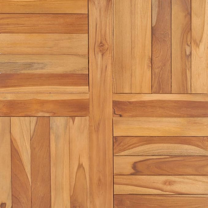Square Table Top Solid Teak Wood, Replacement Table Top, Wooden Desk Top for Outdoor, Home, 27.6"x27.6"x1"
