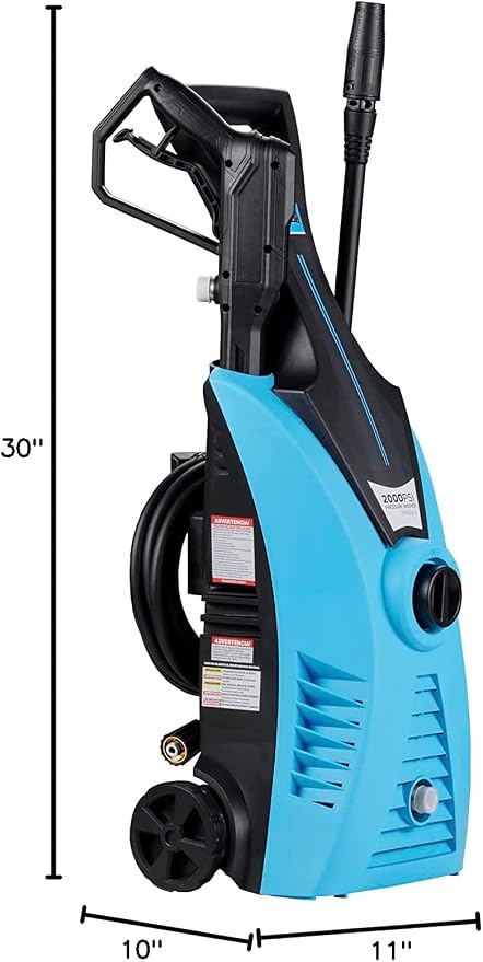 Pulsar PWE2001V Electric Portable High Pressure Washer, PSI 2000, Cleans Cars/Fences/Patios