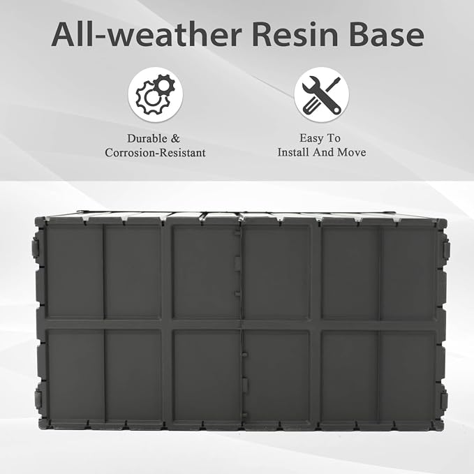 Geelife 100 Gallon Outdoor Storage Deck Box - Steel Dark Gray - Lockable Lid 100 Gallon - Outdoor Lawn, Porch - Weather-Resistant