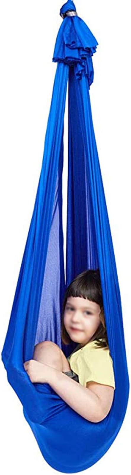 Adjustable Sensory Swing Indoor Therapy Yoga Snuggle Swing Cuddle Hammock Ideal for Children Or Adults Autism ADHD Aspergers Hammocks Outdoor (Color : Blue, Size : 150 x 280 cm)