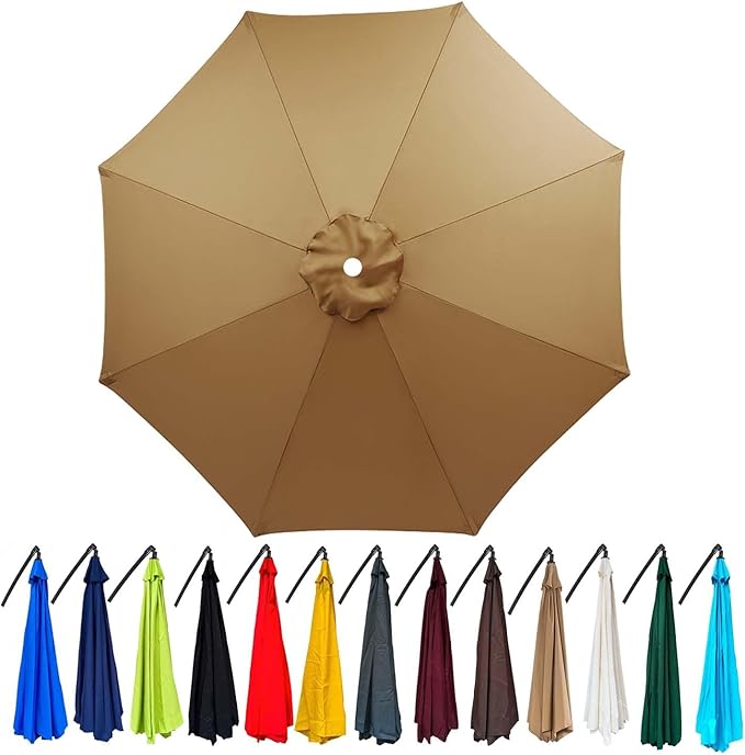 Replacement Umbrella Canopy For Market Table Beach Pool Umbrella Replacement Top Cover Patio Parasol Replacement Canopy Cover 6.5ft 7.5ft 9ft 10ft