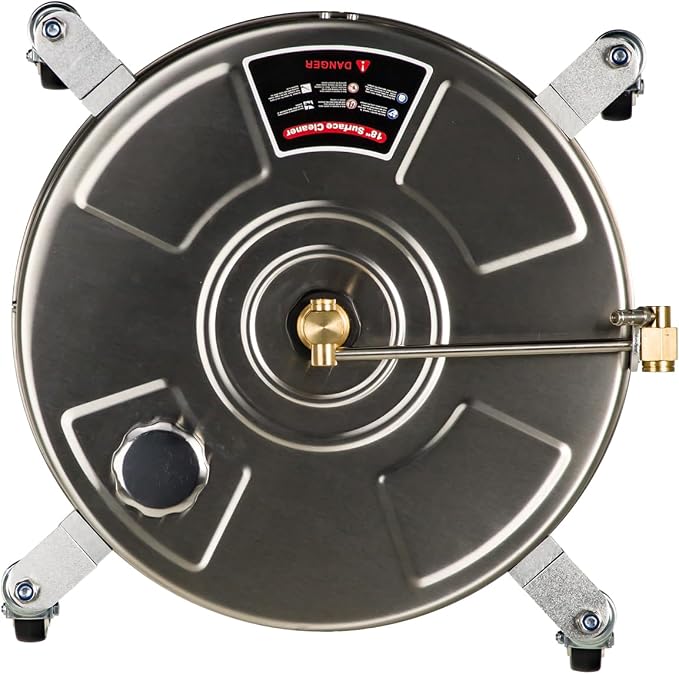 SCITOO 18" Pressure Washer Surface Cleaner 4000 PSI with 4 Wheels,1/4" Quick Connector and Washer Accessories for Concrete, Patio, Sidewalk, Deck and Driveways