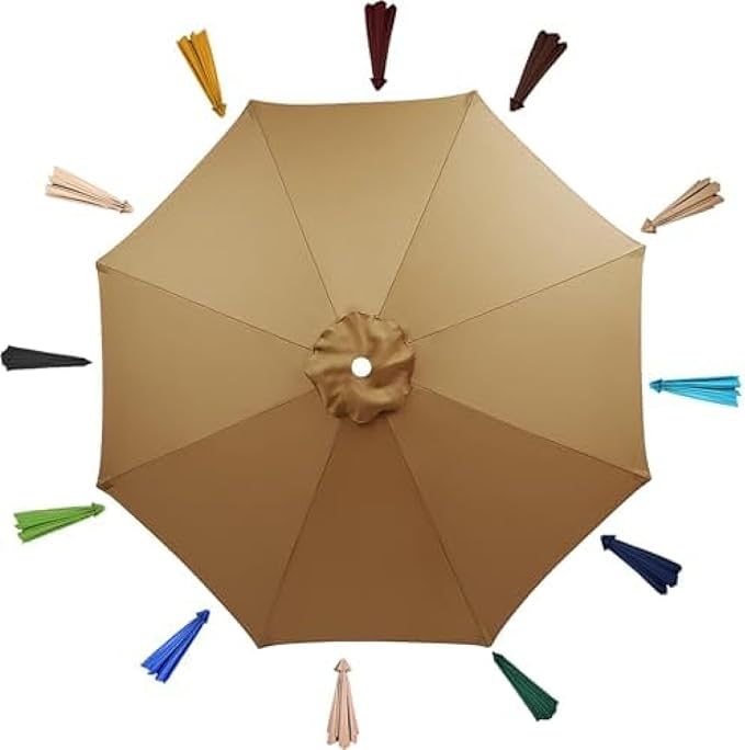 Patio Umbrella Replacement Canopy, 8 Arm Umbrella Replacement Cover, 6.5/7.5/8.2/9/10/11.5/13 Feet, Suitable For Patio
