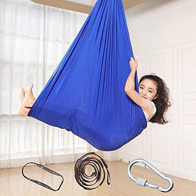 Kids Soft Hammock Hanging Therapy Swing For Children Adjustable Cuddle Hammocks With Special Needs Autism ADHD Aspergers And Sensory Integration Indoor Outdoor ( Color : Red , Size : 150 x 280 cm )
