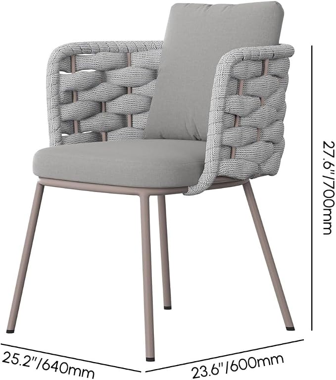 LOVEDIMA Outdoor Dining Chairs Set of 2, Aluminum Patio Dining Chairs with Armrests, Handwoven Wicker Rattan Patio Chairs, Weather Resistant Outdoor Chairs for Patio Garden Balcony Deck