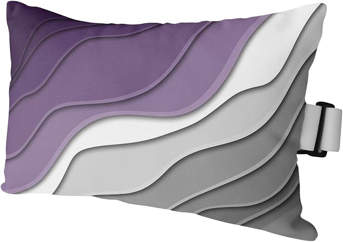 Outdoor Pillows Covers with Inserts Abstract Beach Aesthetic Grey to Purple Gradient Waterproof Pillow with Adjustable Strap Throw Pillows for Patio Furniture Recliner Lounge Chair, 11x16 inch, 1PCS