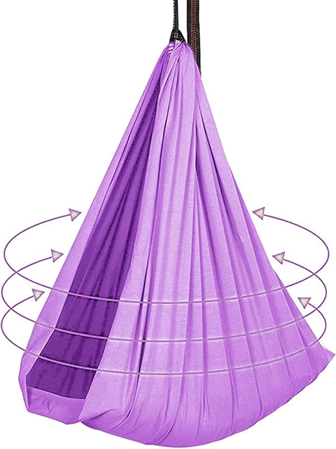Elastic Cuddle Swing Hammock Indoor Therapy Sensory Yoga Swings with Special Needs for Kids Adult Autism ADHD Aspergers Has Calming Effect On Child (Color : Light Purple, Size : 100 x 280 cm)