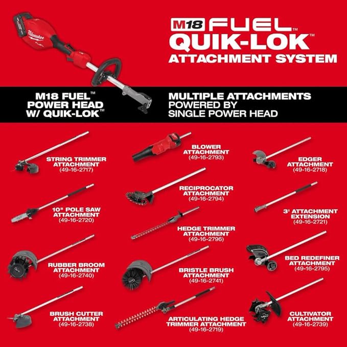 A for M18 Fuel String Trimmer Kit and Brush Cutter Attachment Bundle + TPT Premium cart tecforeman