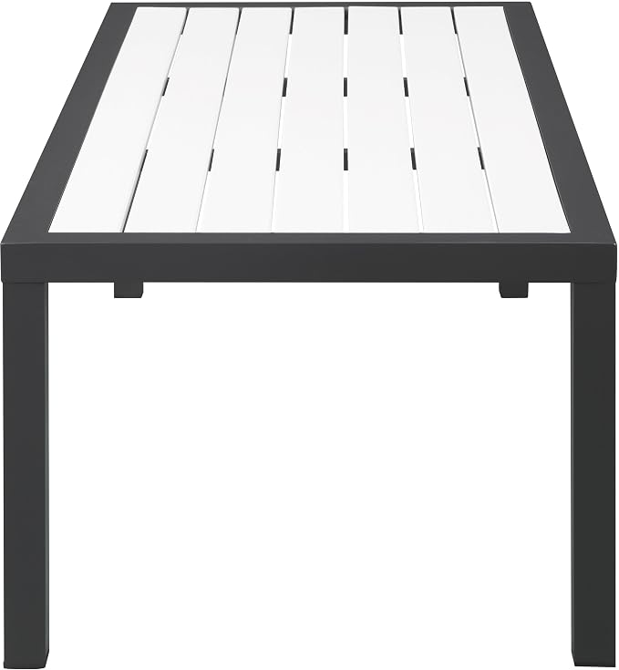 Meridian Furniture 372-C Nizuc Collection Modern | Contemporary Outdoor Patio Coffee Table with Durable Aluminum Frame