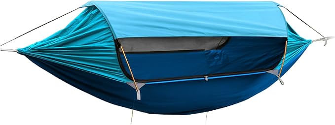 BNEI Double Hammock, Outdoor Tent, Easy to Carry, 270 * 140 cm, Maximum Load 200 kg, Suitable for Patio, Outdoor Camping (Blue)