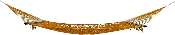 PNAEUT Double Rope Hammock with Stand Included, 12ft Heavy Duty Stand, 2 Person Traditional Cotton Rope Hammocks with Pillow for Outside Porch Patio Backyard Outdoor, Max 475lbs Capacity (Coffe)