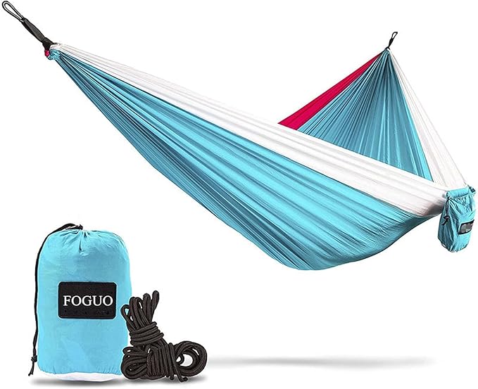 Double Hammock Swing Chair, Portable Camping Hammock, Hammocks for Outside 2 Person Heavy Duty, for Travel Camping Backpacking Hiking Outdoor Activities