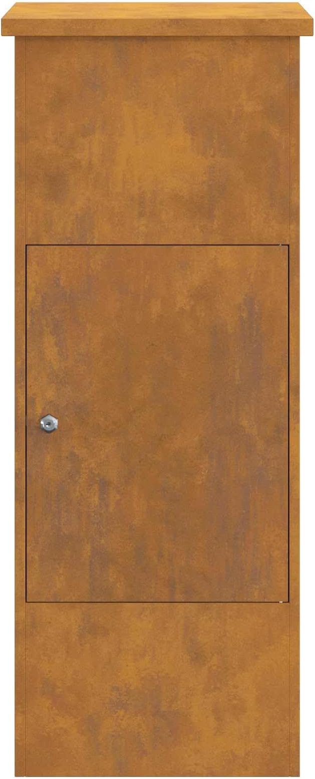 Weathering Steel Parcel Drop Box, Large Secure Delivery Mailbox for Porch, Weather-Resistant Outdoor Package Lock Box, 17.52 x 11.42 x 43.50 in