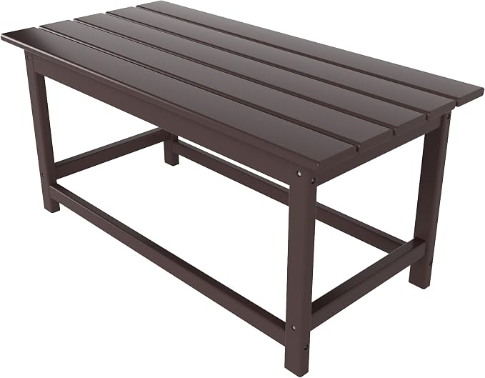 HDPE Laguna Outdoor Poly Adirondack Coffee Table, Dark Brown