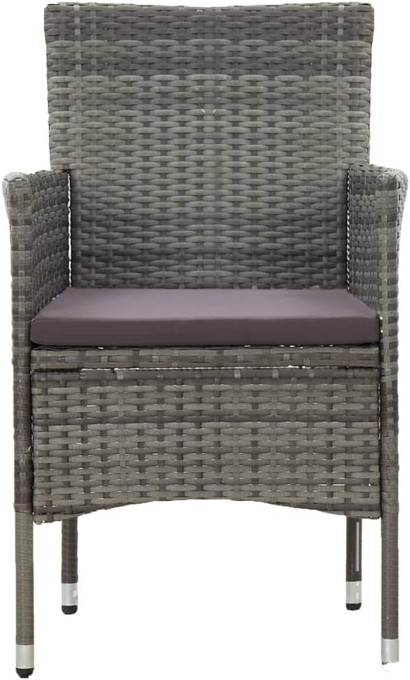 3 Piece Patio Dining Set, Outdoor Lounge Sets Porch Furniture Set Outdoor Sofa Sets Patio Conversation Set for Exhibition Poolside Piazza Garden Gray