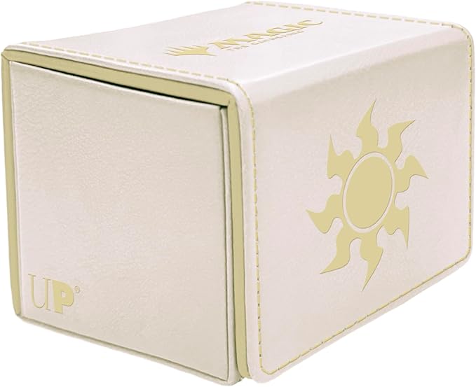 Ultra Pro - Mana 8 Alcove Edge Deck Box - Plains for Magic: The Gathering, Store & Protect up to 100 Standard Size MTG Cards, Great for Commander Deck, Side Loading Deck Box, Premium Leatherette