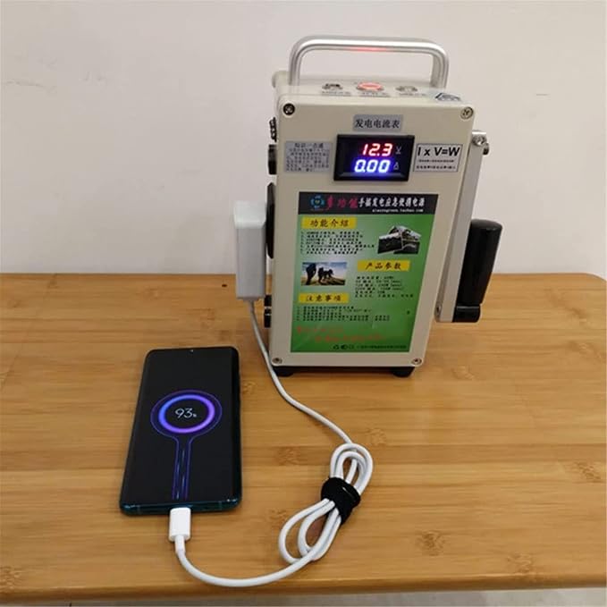 Outdoor Generator Portable Hand Crank Generator,150w 110v 15000mah Small Hand Crank Generator,Used for Mountaineering,Travel,Hiking,Camping,Emergency,Power Outage