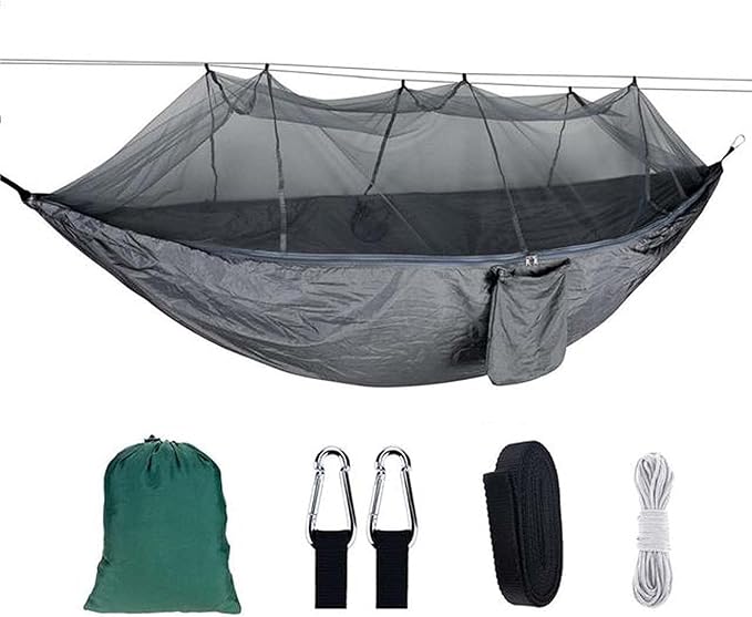 Hammocks for Camping, Portable Hammock for Trees, 2 Person Hammock, Lightweight Hammock with Tree Straps and D-Shape Carabiners, for Outdoor, Indoor