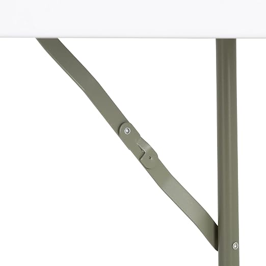 Norwood Commercial Furniture 8' Indoor/Outdoor Folding Training Table, Rectangular Blow-Molded Plastic Folding Training and Event Table, White