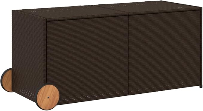 Gecheer Outdoor Storage Box, Water-Resistant PE Rattan Deck Box with Wheels and Gas Spring, 283 Gallon Capacity for Patio, Balcony, and Garden