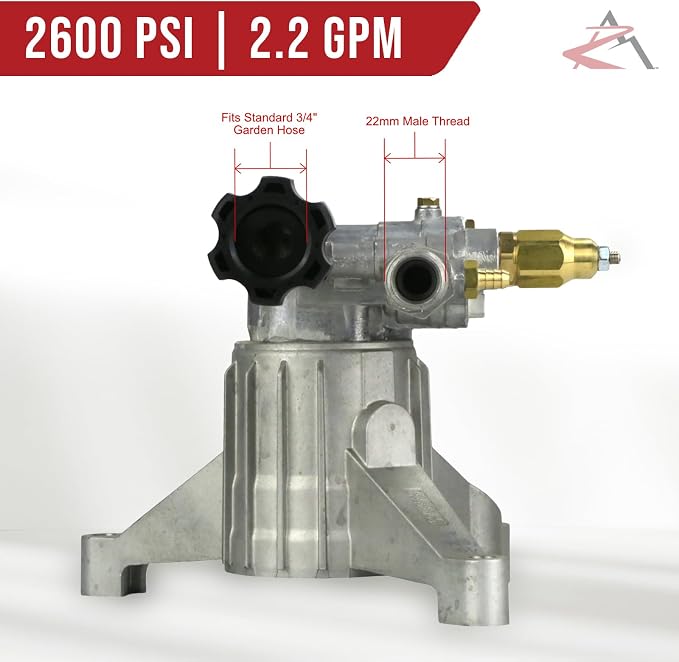 The ROP Shop 2600 psi, 7/8" Shaft, Right-Handed, Pressure Washer Pump & Deluxe Spray Kit