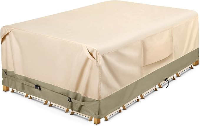COSFLY Waterproof Patio Furniture Set Covers Durable, Outdoor Table and Chair Covers Rectangular Large - Fits up to 90L x 64W x 27.5H inches