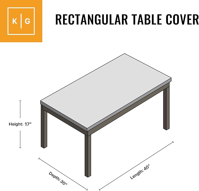 KHOMO GEAR Heavy Duty Outdoor Furniture Cover - Waterproof Square & Rectangular Covers with Air Vents - UV Resistant Polyester Patio Garden Cover - for Ottoman, Tables, Coffee Side Tables and Others
