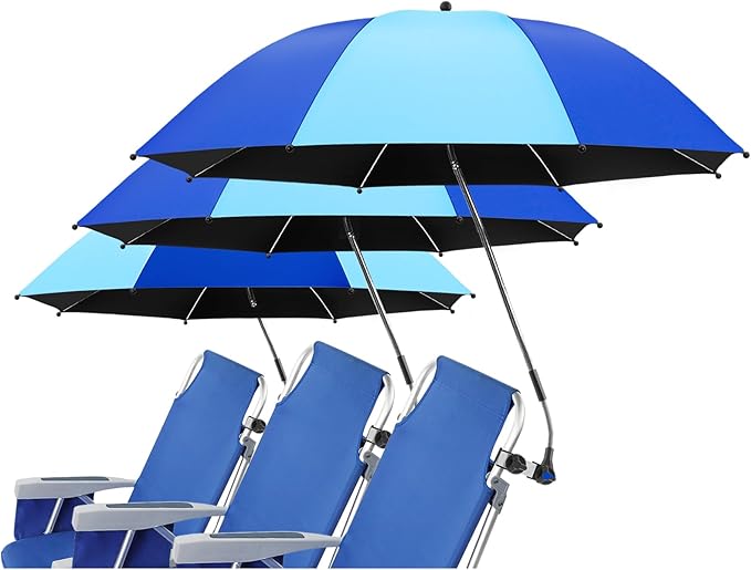 Beach Umbrella, 360 ° Chair Umbrella with Clamp, UPF50+ Shade for Beach, Sand, Patio, Yard (Not Includ Chair)