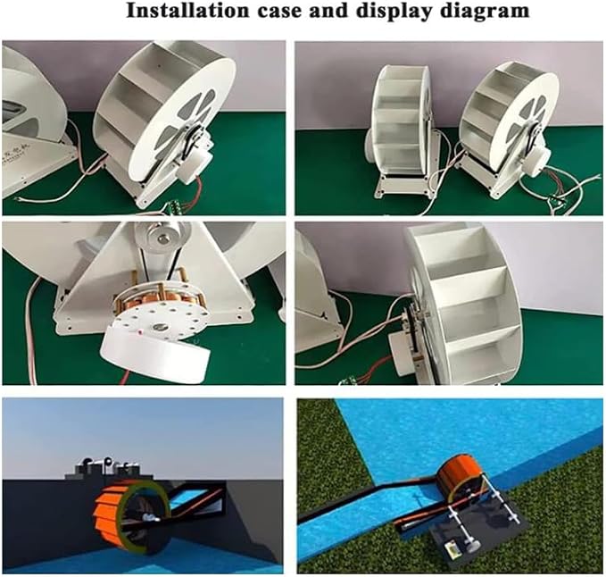 50W/100W Hydro Turbine Generator,Waterwheel Hydroelectric Power Plant Low-Speed Disc-Type Electricity Generation Wind and Water Wheel Outdoor(Size:100W)