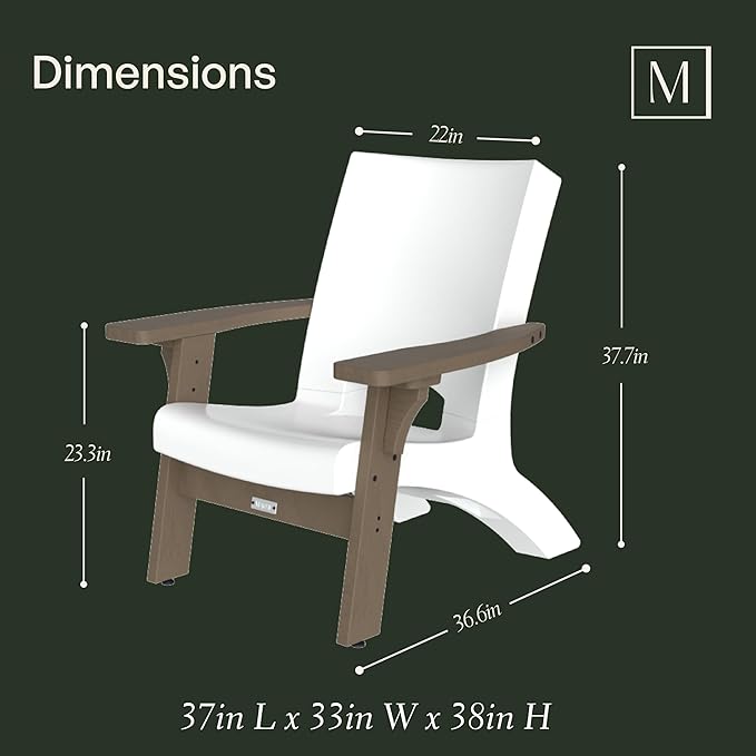 Mayne Mesa Outdoor Patio Conversation Set – Modern Adirondack-Style Chairs with Wood-Tone Arms and Matching Side Table – Weather-Resistant Furniture