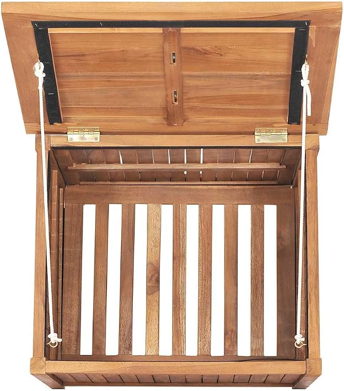 Acacia Wood Deck Box, Garden Backyard Storage Box, Patio Storage Container for Balconies, Gardens, Ggarages, 23.6"x19.7"x22.8", 23.6"x19.7"x22.8",-333