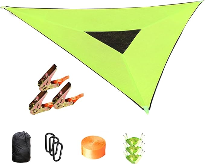 Outdoor Triangle Hammock 13FT, 660Lbs Capacity for 1-3 Person, Portable Camping Hammock with Storage Bags, Multi-Person Hammock