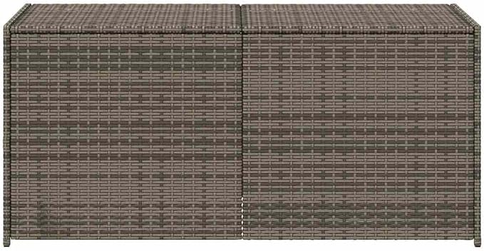 Grey Rattan Garden Storage Box, 47.2 x 19.7 x 22.0 Inch Medium Outdoor Storage Box, 283L Capacity with Gas Spring Lid, Water-Resistant and UV-Proof for Patio Cushions and Tools