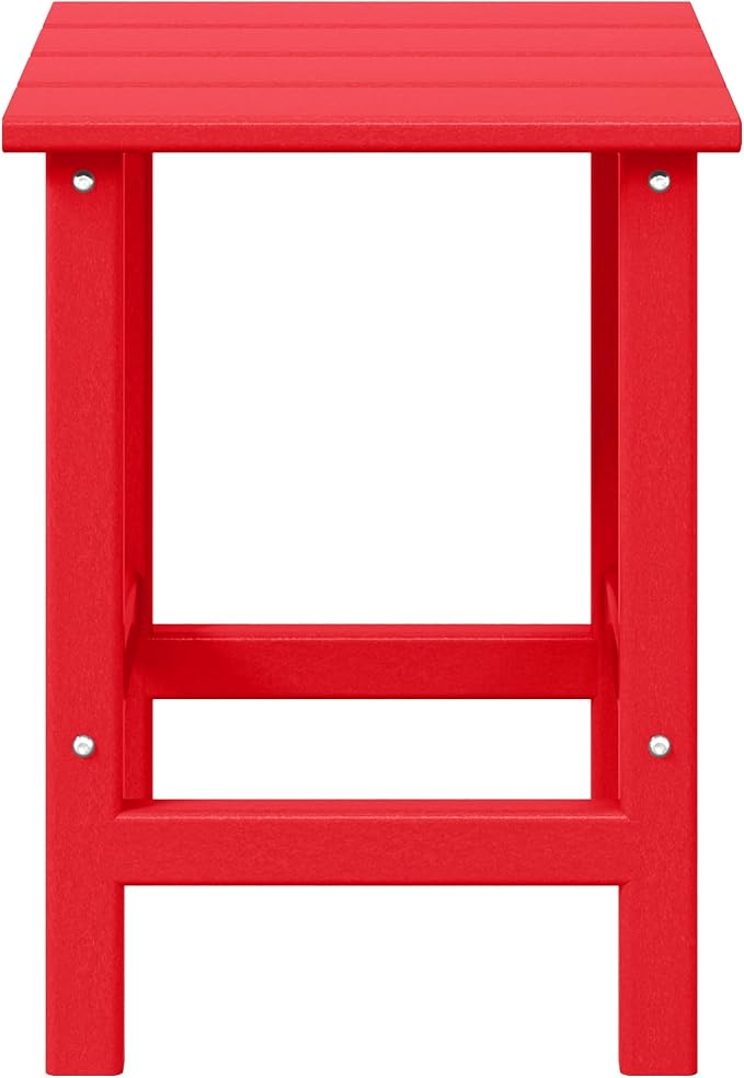 WestinTrends Malibu Square Outdoor Side Table for Adirondack Chair, Red