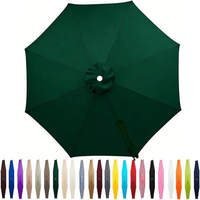 Outdoor Patio Umbrella Replacement Canopy 7.5ft/9ft/10ft/11ft 6/8 Ribs, Cantilever Offset Patio Umbrella Fabric Cover Resistant Waterproof Shade for Table Pool