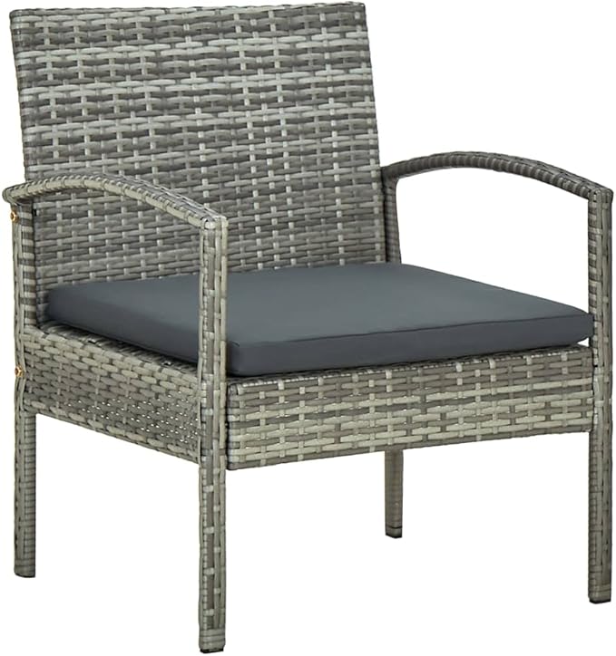 Patio Lounge Set with Cushions,Outdoor Patio Furniture,Outdoor Chat Conversation Set,Garden Furniture Sets,for Patio,Backyard,Garden,Outdoor,4 Piece Poly Rattan Gray